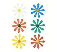 TEMU Juego de 6 Piezas de Decoración Metálica para Pared con Flores, Ideal para Jardín - Colgante de y Margaritas para Sala, Dormitorio, Comedor o Patio Exterior