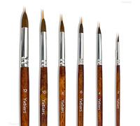 TEMU Juego de 6 pinceles de , pinceles redondos de punta para acuarela, acrílico, pintura al óleo, detallado de miniaturas y modelos, kit de pinceles de