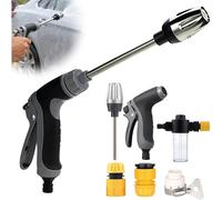 TEMU Juego de 6 pistolas de presión Power Jet, pistola de ducha de presión para jardín, manguera de jardín original con accesorios, para riego de jardín, de coches, duchas para mascotas