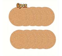 TEMU Juego de 6 posavasos de corcho natural - Posavasos redondos de madera duraderos y antideslizantes, para café, té y bebidas - Perfectos para decoración de mesa y proyectos