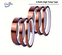 TEMU Juego de 6 rollos de cinta de , cinta resistente al Muulaii adecuada para aplicaciones térmicas, disponible en anchos de 5 mm, 8 mm mm, rollo mide 10 metros