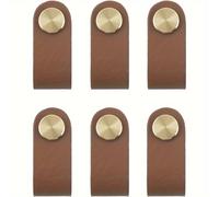 TEMU Juego de 6 Tiradores Modernos en Latón - Manijas Artesanales con Tornillos de Latón , Herrajes Decorativos para Gabinetes y Puertas de Cocina, Metálicas Duraderas para Armarios Contemporáneos y