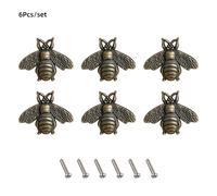 TEMU Juego de 6 tiradores para cajones, diseño de abeja vintage, pomo pequeño de 1.2In*0.6In, manijas decorativas para muebles, accesorios para gabinetes