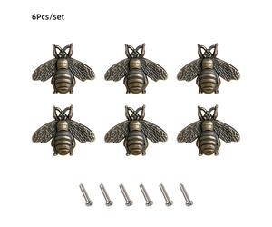 TEMU Juego de 6 tiradores para cajones, diseño de abeja vintage, pomo pequeño de 1.2In*0.6In, manijas decorativas para muebles, accesorios para gabinetes
