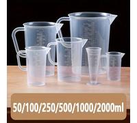 TEMU Juego de 6 vasos medidores de de plástico de gran tamaño con marcas de graduación y , para medición de líquidos en industrial, relleno de líquidos para manualidades, repostaje de , etc.