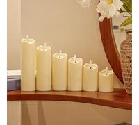 TEMU Juego de 6 velas , velas LED sin llama, llama parpadeante simulada - Velas cilíndricas de plástico ABS , velas , velas de té, decoraciones navideñas