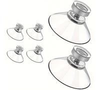 TEMU Juego de 6 ventosas para vidrio de 41 mm, almohadillas de succión de plástico PVC transparente, sin ganchos, soportes de succión con adhesivo ultrarresistente, ganchos de uso múltiple