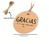 TEMU Juego de 60 etiquetas de regalo marrón de agradecimiento en español con de negro | para recuerdos de boda, decoración de etiquetas de regalo para fiestas de , envoltorio para pequeñas empresas