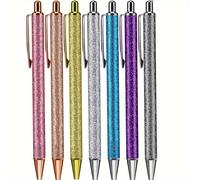 TEMU Juego de 7 Bolígrafos Retráctiles con , Punta Media, - Bolígrafos de Metal con Agarre para Oficina y Regalos