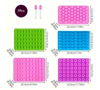 TEMU Juego de 7 Piezas: 5 Moldes de Silicona + 2 - , Mini Donut, Oso, Dinosaurio, Moldes de de Animales, Moldes para Hornear Galletas, Moldes para Chocolate, Moldes para Fondant