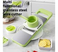 TEMU Juego de 7 piezas de acero inoxidable para cortar y verduras, cuchillas reemplazables, herramientas manuales multifuncionales para planchar en la cocina