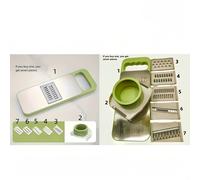TEMU Juego de 7 Piezas de Rallador y Cortador de Verduras Multifuncional de Acero Inoxidable, Cuchillas Intercambiables, Kit de Utensilios de Cocina Manual para Papas, Zanahorias, Pepinos