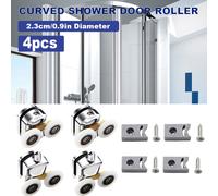 TEMU Juego de 8/4 rodillos de 23 mm/25 mm para puerta de ducha corredera, ruedas de repuesto para puertas de ducha curvas, para paneles de cristal de 4-6 mm, rieles para cabina de ducha