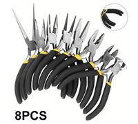 TEMU Juego de 8 Alicates Mini de Joyería de Acero al Carbono Premium, Diseño de Afilado para Agarre , Kit de Herramientas para Manualidades DIY con Construcción Duradera para un Rendimiento Duradero