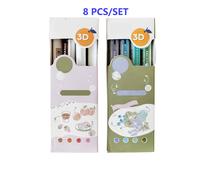 TEMU Juego de 8 bolígrafos de gel , de plástico de secado rápido, punta media de 0.5 mm, agarre supersuave para diario, pintura, , útiles de aprendizaje diarios, papelería coreana