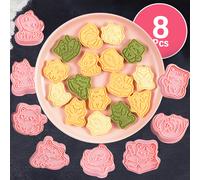 TEMU Juego de 8 Moldes para Galletas y Jengibre con , Cortador de Galletas en Relieve 3D de Reutilizable para Hornear Fondant y Estampado Animal DIY