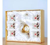 TEMU Juego de 8 piezas de Flores Coloridas de Esmalte Transparentes para Mesa de Banquete en Casa, Té Fu Resistente al , Taza de Té, Tetera, Taza de Agua, de Regalo