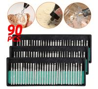 TEMU Juego de 90 Brocas Diamantadas para Taladro en Herramienta Rotativa, Madera y Grabado - Paquete con Vástago de 1/8" (3mm)