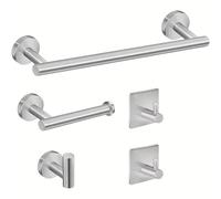 TEMU Juego de accesorios de baño modernos de 5 piezas - Barra de toallas de pared, soporte para pañuelos y gancho - Duradero, resistente al y fácil de instalar - Regalo para Navidad o Halloween