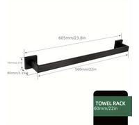 TEMU Juego de Accesorios para Baño en Acero Inoxidable: Estante Mate, Gancho para Batas, Perchero, Barra para Toallas, Soporte para Papel Higiénico