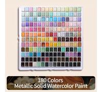 TEMU Juego de Acuarelas con Perla de 180 Colores, Kit de Pintura Metálica Sólida Premium, Vibrantes, , Suministros Artísticos para Artistas y Adultos, Ideal para Dibujo, Manualidades DIY, Profesional