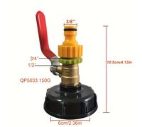 TEMU Juego de adaptadores para de agua IBC con S60X6 de 3 piezas, válvula de de latón de 1/2 , conector de manguera de jardín de 3/8 de , roscada para de lluvia, riego de jardín