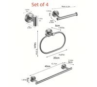TEMU Juego de almacenamiento colgante para baño, toallero de tubo sin taladrar, anilla para colgar toallas, portarrollos de papel higiénico, ganchos de acero inoxidable para abrigos y sombreros