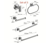 TEMU Juego de almacenamiento colgante para baño, toallero de tubo sin taladrar, anilla para colgar toallas, portarrollos de papel higiénico, ganchos de acero inoxidable para abrigos y sombreros