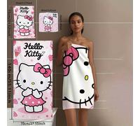 TEMU Juego de baño Sanrio Hello Kitty de microfibra 400Gsm de 3 piezas, toallas absorbentes, diseños , toallas de piscina, decoración de baño súper que deshace, toallas de playa