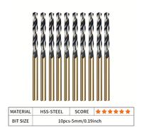 TEMU Juego de brocas de acero rápido. Broca helicoidal, tamaño 1-7.5mm, dorado, adecuado para metal, madera y aluminio