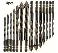TEMU Juego de brocas de de 14 piezas, diseño de de sierra excéntrica serrada de hojas, flauta , para taladrar porcelana, cerámica, vidrio, mármol, hormigón, piedra