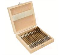 TEMU Juego de brocas de pala de acero al carbono recubierto de 13 piezas, brocas de paleta con vástago hexagonal para carpintería, 6-, brocas largas para madera