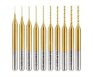 TEMU Juego de Brocas de PCB de Cobalto de Precisión, Vástago de 1/8", Diseño Micro Twist para Perforación de Placas de , Recubrimiento de Titanio con Diámetro de Corte de 0.2-1.1mm