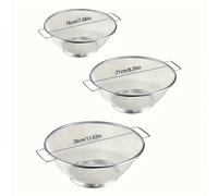 TEMU Juego de cocina de acero inoxidable de 3 piezas: colador, para lavar arroz y escurridor de verduras con rejilla de drenaje de cocina de asa, adecuado para encimeras de cocina