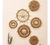 TEMU Juego de Colgantes de Pared de Ratán Bohemio Tejido a con Cestas - Decoración de Pared de Fibra para , Recibidor, Decoración Rústica Boho, Cultural a (Opciones de Múltiples Estilos Disponibles)