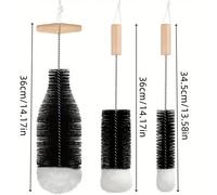 TEMU Juego de con Cepillo para Botellas con Mango, 35 cm Compatible con Botella de Vidrio de Soda, Cepillo Limpiador Sin Rayones para Botellas de Agua, Botella de Bebé y Botella de Agua Potable