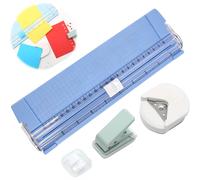 TEMU Juego de cortador de papel A4 con cuchillas de repuesto, redondeador de esquinas de 3 mm y perforadora de un solo orificio, ideal para cortar papel, fotos y tarjetas