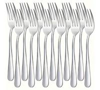 TEMU Juego de cubiertos de acero inoxidable de 12 piezas: tenedor de postre, tenedor de ensalada, tenedor de postre, adecuado para reuniones familiares, restaurantes (6.7 pulgadas)