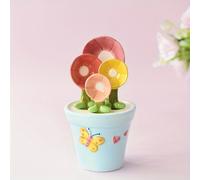 TEMU Juego de cucharas medidoras con forma de flor en un , adorables cucharas de cerámica con base, cucharitas de porcelana con soporte para cocina y uso doméstico