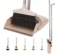 TEMU Juego de Escoba y Recogedor de Mango Extra Largo de 57" - para el Hogar, Cocina, Oficina y Limpieza Exterior, Juego de Mini Escoba y Recogedor