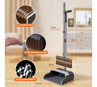 TEMU Juego de Escoba y Recogedor, Diseño Ergonómico con Mango Largo y , Combo para Limpieza Eficiente en Hogar, Cocina, Oficina o Suelo, Accesorios y Herramientas de Limpieza