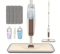 TEMU Juego de Escobas y Mop de Spray Mágico para Limpieza de Suelos en Casa con Almohadillas de Microfibra Reutilizables y Mopa