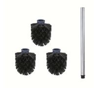 TEMU Juego de escobillas de baño de 4/7/10 piezas, cepillos para inodoro para baño, cepillo de limpieza para inodoro - Negro, cabezal y mango desmontables
