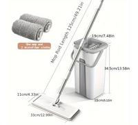 TEMU Juego de Fregona Húmeda y , con Rascador Integrado y , Ideal para Cocina, Baño, Dormitorio y Suelos del Salón, Mango de Plástico y Acero Inoxidable, Giratorio Lavable, Herramienta de Limpieza