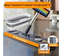 TEMU Juego de Fregona y Giratorio 360° Joybos con Almohadillas Gruesas - Uso Húmedo/ Sin Usar , Raya de Drenaje para una de Azulejos, Cemento, Suelos de Madera - para , Cocina, Baño