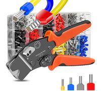 TEMU Juego de herramientas de crimpado de terminales de cable SJ-305C Ve/Te 1200 piezas AWG 30-5, crimpadora de autoajustable para terminales de cable con terminal