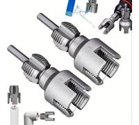 TEMU Juego de Herramientas Integrado para Tuberías Internas y Externas, 1/2'' 3/4'' 1'', Cortador de Roscas Función para Tubos PVC, Compatible con Reparaciones Domésticas 2pcs-