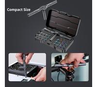 TEMU Juego de herramientas manuales DIY tamaño palma, juego de destornilladores magnéticos 24 en 1, multifuncional con mango de desmontable de T, kit para del hogar