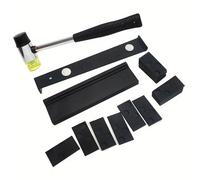 TEMU Juego de Herramientas para Suelo de 43 Piezas Kit de Instalación de Suelo Bloque de Golpeo de Z Negro de Goma para Junta de Suelo Gancho de