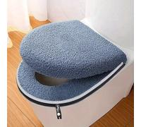 TEMU Juego de invierno para asiento de inodoro con cremallera, impermeable para baño con asa, suavidad , lavable a máquina, ajuste universal para uso doméstico